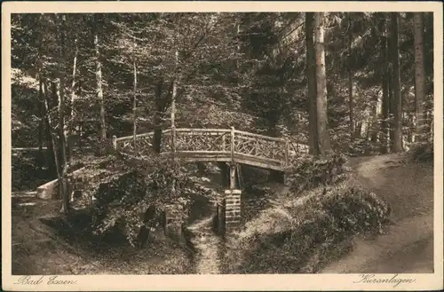 Ansichtskarte Bad Essen Holzbrücke - Park 1935
