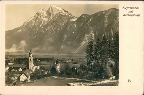 Kiefersfelden Panorama Kiefersfelden mit Kaisergebirge, Berge 1951