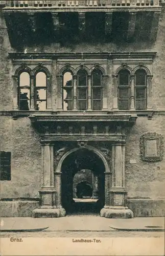 Ansichtskarte Graz Straßen Partie am Landhaus-Tor 1913   AK gelaufen mit