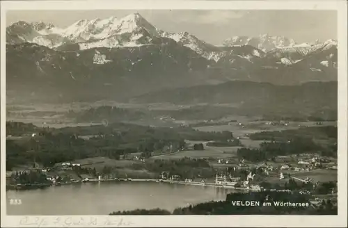 Velden am Wörther See Vrba na Koroškem Panorama-Ansicht See Fernansicht Alpen Berge 1926