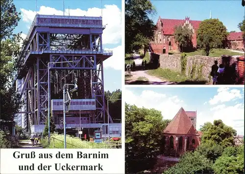 Gruss a.d. Barnim u. Uckermark ua. Schiffshebewerk, Kirche  n