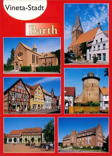 Ansichtskarte Barth Stadtteilansichten Mehrbildkarte der Vineta-Stadt 2000