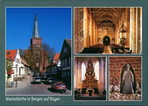 .Mecklenburg-Vorpommern Marienkirche in Bergen auf Rügen Mehrbild-Postkarte 2005