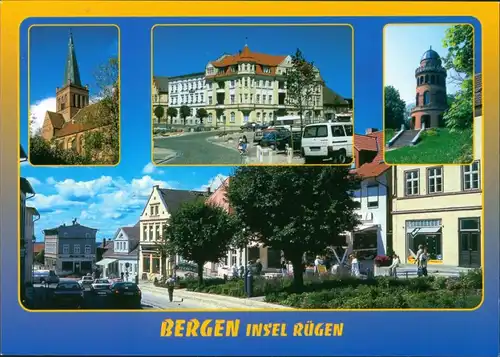 .Mecklenburg-Vorpommern Bergener Markt 4 farbige Foto-Ansichten Mehrbild-AK 2005