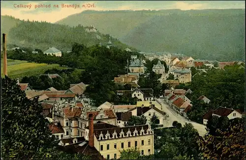 Postcard Brandeis an der Adler Brandýs nad Orlicí Straßenpartie 1908