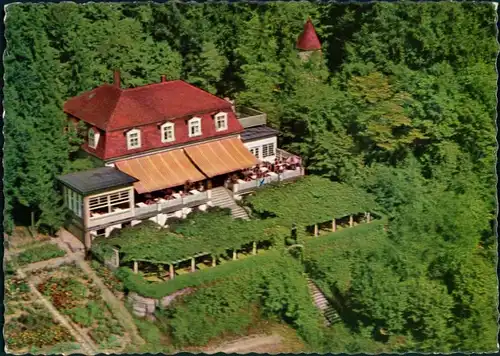 Ansichtskarte Bad Mergentheim Luftbild Terrassenkaffee Waldeck 1957