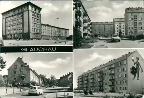 Ansichtskarte Glauchau 4 Bild: Neubauten Straße 1985