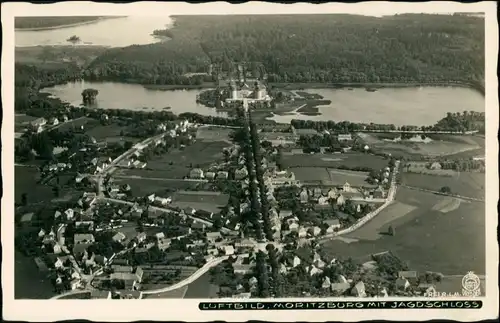 Ansichtskarte Moritzburg Luftbild mit Stadt 1928 Walter Hahn:04977