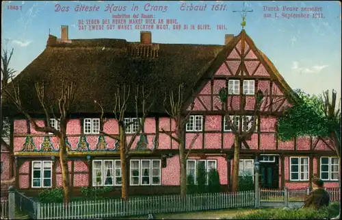 Ansichtskarte Cranz-Hamburg Das älteste Haus 1911 abgebrannt 1913