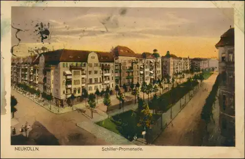 Ansichtskarte Neukölln-Berlin Rixdorf Schillerpromenade 1924