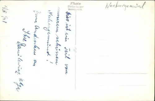 Ansichtskarte Neckargemünd Panorama mit Wiese 1948
