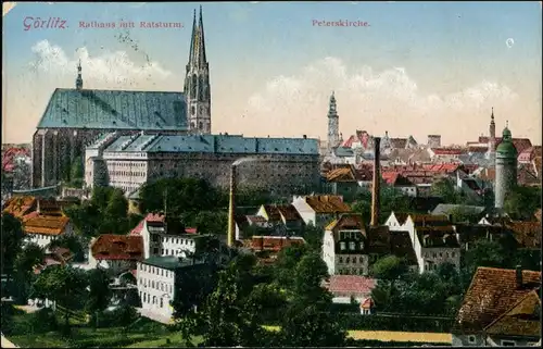 Ansichtskarte Görlitz Zgorzelec Stadt, Fabrikanlagen 1919