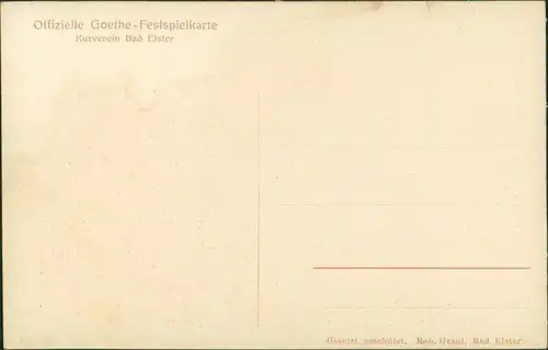 Ansichtskarte Bad Elster Goethe Festspiele Mann Frau 1913