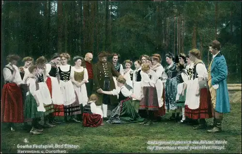 Ansichtskarte Bad Elster Goethe Festspiele Menschengruppe 1913