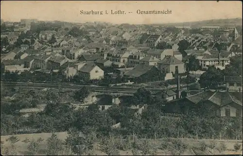 Saarburg (Lothringen) Sarrebourg Stadt, Bahnstrecke - Fabrik 1914