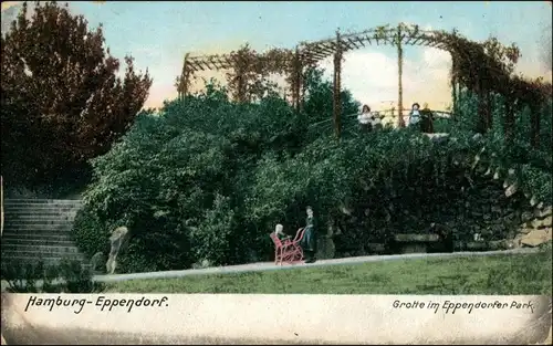 Ansichtskarte Eppendorf-Hamburg Grotte Eppendorfer Park 1909