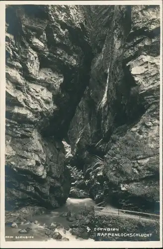 Ansichtskarte Dornbirn Rappenlochschlucht Felsen mit Bach-/Fluss-Lauf 1940