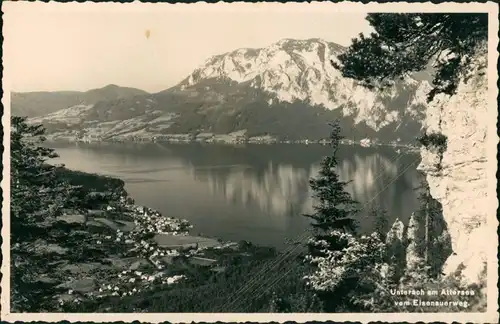 Ansichtskarte Unterach am Attersee Attersee Panorama vom Elsenauerweg 1954