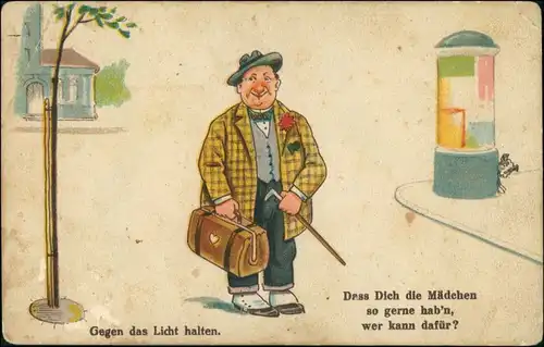 Ansichtskarte  Halt gegen das Licht Mann (zwei Frauen erscheinen) 1922