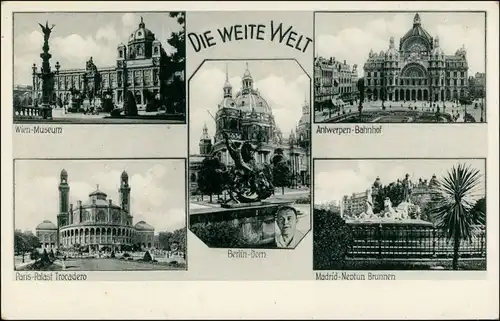 Ansichtskarte Wien Die Weite Welt Paris Berlin Madrid Antwerpen 1932