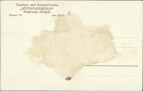 Ansprung-Marienberg im Erzgebirge Hüttstadtmühle im Wintzer 1926