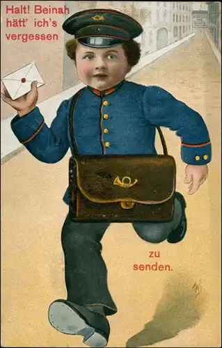 Ansichtskarte  Briefträger - Junge - Bald Hätt ichs Vergessen 1919