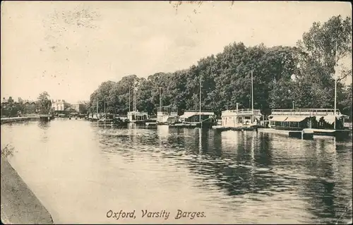 Postcard Oxford Varsity Barges 1926