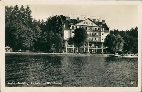 Ansichtskarte Velden am Wörther See Vrba na Koroškem Hotel Auenhof 1934