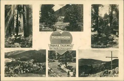Tabarz/Thüringer Wald Stadtteilansichten ua. Lauchagrund, Massemühle uvm. 1955