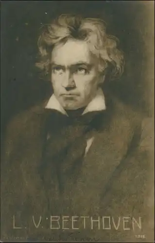 Ansichtskarte  Ludwig van Beethoven Portrait Künstlerkarte Fritz Rumpf 1903