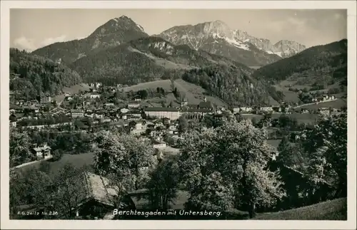 Ansichtskarte Berchtesgaden BERCHTESGADENER LAND Alpen und Orts-Panorama 1950