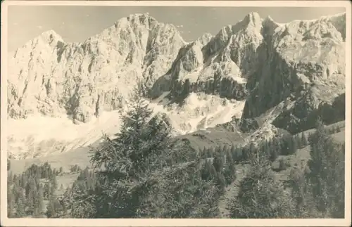 Trentino-Südtirol Echtfoto-AK Berge Bergmassiv  Dolomiten Alpen 1950 Privatfoto