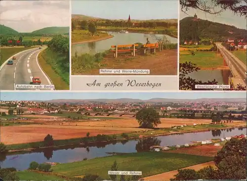 Ansichtskarte Bad Oeynhausen Stadt, Autobahnen Weserbogen 1972