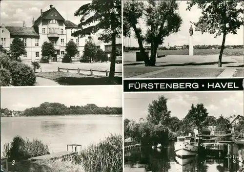 Ansichtskarte Fürstenberg/Havel Mehrbild_ See, Hafen 1975