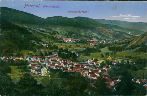 CPA Metzeral Panorama-Ansicht Blick zum Reichsackerkopf 1910