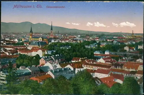 CPA Mülhausen Mulhouse Panorama-Ansicht Blick über den Ort 1910