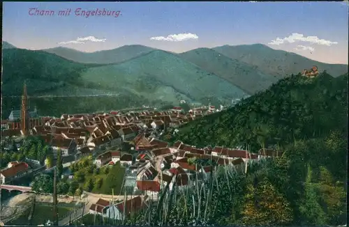 CPA Thann Panorama-Ansicht mit Engelsburg 1910