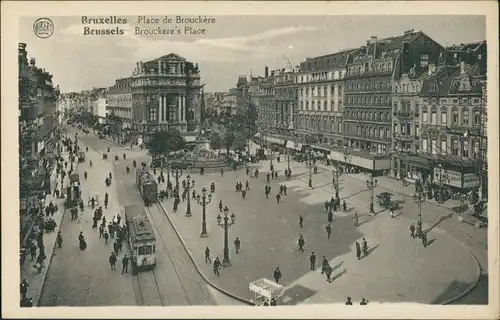 Postkaart Brüssel Bruxelles Place de Brouckere 1924