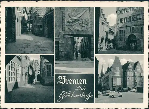 Ansichtskarte Bremen 5 Bild: Straßen 1958