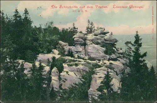 Ansichtskarte Oybin Töpfer (Berg) Lausitzer Gebirge 1916