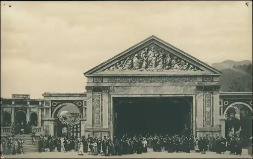 Ansichtskarte Oberammergau Passionstheater/Passionsspielhaus Aufführung 1912