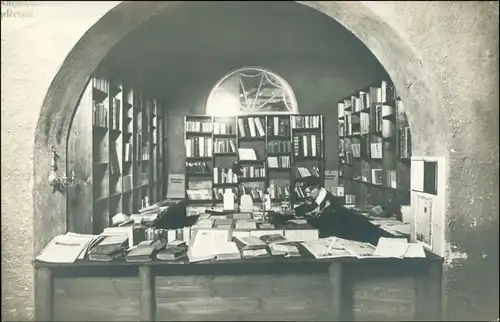 Ansichtskarte Leipzig Ausstellung Heynsburger Mühle alter Buchladen 1914