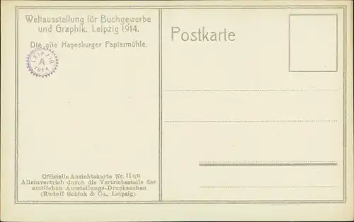 Ansichtskarte Leipzig Ausstellung Haynsburger Mühle 1914