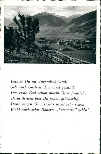 Ansichtskarte Bad Hofgastein Stadt - Text 1958
