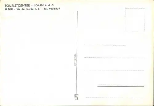 Cartoline Mori (Trentino) MB Touristcenter innen u außen 1975