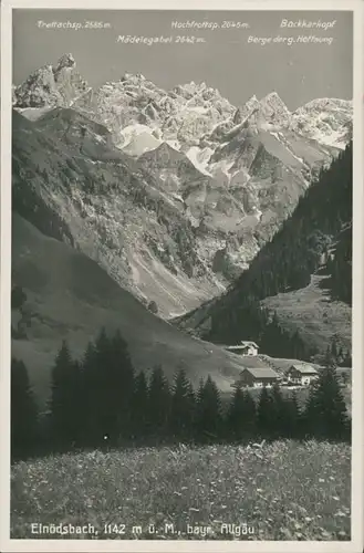 Ansichtskarte Einödsbach-Oberstdorf (Allgäu) Gaststätte Einödsbach 1929