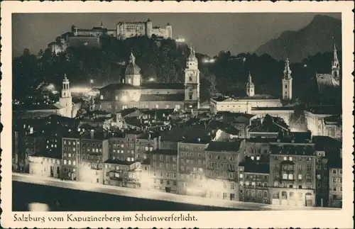 Ansichtskarte Salzburg Stadt bei Nacht 1928