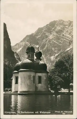 Schönau am Königssee St. Bartholomä am Königssee Blick zu den Bergen 1935