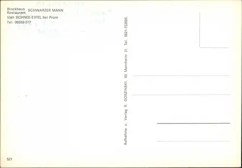 Ansichtskarte Prüm Blockhaus Restaurant Innen Schnee-Eifel 1978