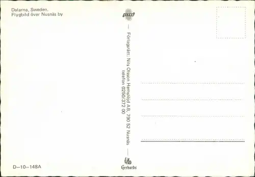 Postcard Nusnäs Flygbild över Nusnäs/Luftaufnahme, Aerial View 1975